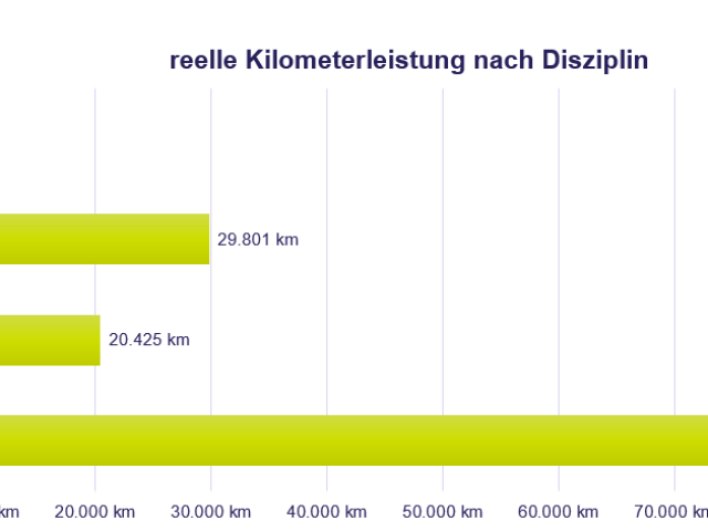 reelle Kilometer nach Disziplin